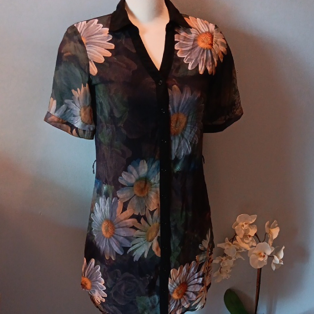 Suzy Shier Black Daisy Dress/Tunic